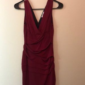 Maroon fitted dress